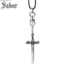 Leather Rope Chain Necklace Sword Gift For Men, Female silver color Fashion Vintage Weapon Jewelry thomas 2024 - buy cheap