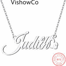 VishowCo Custom Name Necklace Personalized 925 Sterling Silver Name Gold Choker Necklace Heart Pendant Nameplate For Women Gift 2024 - buy cheap