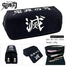 Demon Slayer: Kimetsu No Yaiba Cosplay Canvas School Student Pen Pencil Case Zipper Stationery Box Gift 2024 - buy cheap