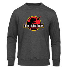 Jurassic Design Hoodie Men Hip Hop Print Hooded Sweatshirt That's all folks Dinosaur Park Pullover Mens Autumn Warm Streetwear 2024 - buy cheap