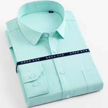 Мужская однотонная Базовая рубашка, белая классическая формальная деловая рубашка для работы и офиса, с длинными рукавами и накладным нагрудным карманом 2024 - купить недорого