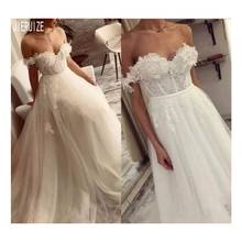 JIERUIZE White Tulle Sexy Boho Wedding Dresses Off The Shoulder Lace Appliques Beach Wedding Gowns Backless vestido de novia 2024 - buy cheap