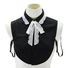 Women Cotton Fake Collar Girls Black Shirt Lapel False Collars Neck Tie Detachable Collar Blouse Top Women Clothes Decor 2024 - buy cheap