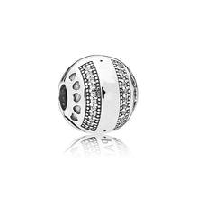 Classic 100% 925 Sterling Silver Beads Silver Round Clip Charms fit Original Pandora Bracelets Women DIY Jewelry 2024 - buy cheap