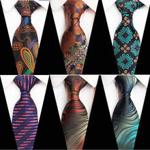 Новый Дизайн Пейсли клетчатые жаккардовые тканые шелковые мужские галстуки шеи галстук 8 см полосатые галстуки для мужчин деловой костюм Бизнес Свадебная вечеринка 2024 - купить недорого