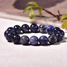 Wholesale JoursNeige Dark Ink Blue Natural Stone Bracelet 12mm Round Bead Bracelets Lucky For Men Women Simple Bracelet Jewelry 2024 - buy cheap