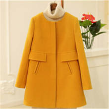 Fashion O-Neck Long Sleeve Women Wool Coats S- Solid Color Casaco Feminino Loose Cardigan Winter Keep Warm Female Outerwear 2024 - buy cheap
