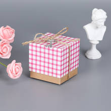 10Pcs Plaid shirt candy box Design Luxury Lase Cut Wedding Sweets Candy Gift Favour Boxes with Ribbon Table Decorations 2024 - buy cheap