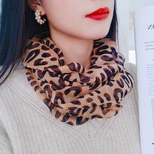 Корейский женский тонкий длинный шифоновый шейный платок с леопардовым принтом, шелковые шарфы, летнее женское пляжное полотенце, шаль для защиты от солнца, нагрудник P58 2024 - купить недорого