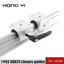 1 pces sbr25 comprimento linear do trilho 400mm 500mm 600mm 700mm 800mm com 2 peças sbr25uu guia linear rolamento cnc roteador parte 2024 - compre barato