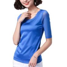 2020 Summer Women Blouses Shirts Tops women Female Blusas Net yarn Half sleeve Chiffon Causal Blusa chemise femme Plus size 3XL 2024 - buy cheap