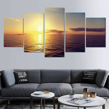 Pinturas en lienzo para decoración Modular del hogar, póster de paisaje Natural de mar nocturno, imágenes de paisaje marino, arte de pared para sala de estar, 5 piezas 2024 - compra barato