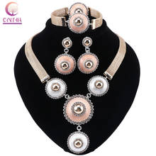 Cindy Dubai-Conjuntos de joyas para mujer, collar, diseño clásico redondo, pulsera, pendientes, anillo, conjuntos de joyas de boda para novia 2024 - compra barato