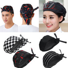 Fashion New Fashion Unisex Uniform Chefs Hat Chef Skull Turban Hotel Restaurant Kitchen Catering Cap Cook+Food 2024 - buy cheap