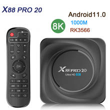 Nova RK3566 X88 PRO 20 Smart TV Box Rockchip Android 11 8K HD 8GB 128GB 1000M 2.4G/BT4.2 5G Dual Wi-fi Media Player Set Top Box 2024 - compre barato