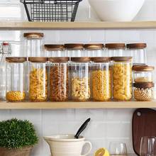 Wooden Lid Candy Jar Glass Sugar Cans Borosilicate Transparent Glass Storage Tank Candy Jar Decorative Portable Food Container 2024 - buy cheap