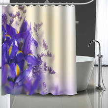 Waterproof Shower Curtain Can Be Customized Iris Flowers Bathroom Shower Bath Supplies Polyester Shower Curtain With Hooks 2024 - buy cheap