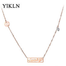 YiKLN-Colgante de cristal de circonia cúbica para mujer y niña, collares de monedas antiguas a la moda, oro rosa, joyería YN19031 2024 - compra barato
