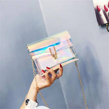 Women Transparent Bag Clear PVC Jelly Small Tote Messenger Bags Laser Holographic Shoulder Bags Female Lady 2024 - buy cheap