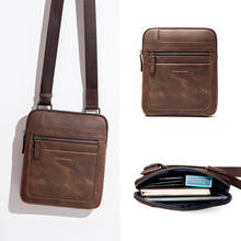 Bison Denim Vintage Genuine Leather Crossbody Bag Men Slim Male Shoulder Bag Small Travel iPad Bag Men Messenger Bags 2024 - buy cheap
