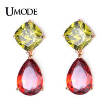 UMODE Brand My Mona Lisa Earrings Gold Color CZ Crystal Dangle Earring Water Drop Earrings For Women Brincos Mother Gift AUE0019 2024 - buy cheap