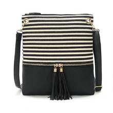 Casual Small Handbags New Fashion Clutches Ladies Party Purse Women Stripe Panelled PU Leather Crossbody Shoulder Messenger Bags 2024 - buy cheap