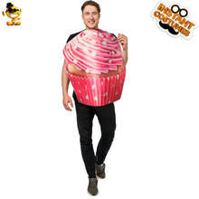 Men's Cream Cake Costume for Purim Party Clothing Halloween Role Play Ice Cream Jumpsuit Cosplay Fancy Dress Up for Adult Unisex 2024 - buy cheap