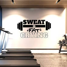 Life Extra Large Gym Wall Decal  Sweat is Fat Crying Big Lettering Home or Gym Wall Decor  Inspirational 2024 - buy cheap