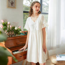 Lingerie feminina branca, camisola sexy renda algodão 2024 - compre barato