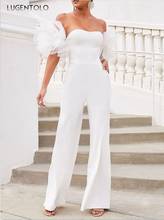 Sexy Jumpsuit Women Sleeveless Breast Wrap Lace Mesh White Slim Ladies Elegant Spring Fashion Long Jumpsuits  Lugentolo 2024 - buy cheap