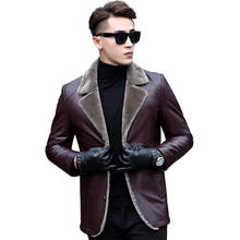 Genuine Leather Jacket Winter Jacket Men Real Sheepskin Coat for Men Real Lamb Fur Liner Warm Coats Blazer Veste Homme MY1868 2024 - buy cheap