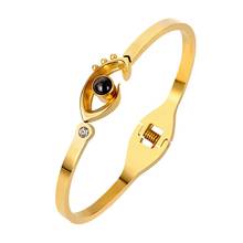 Роскошный золотой браслет в форме глаз с фианитами, модные простые браслеты для женщин, ювелирные изделия, Бесплатная Прямая поставка 2024 - купить недорого