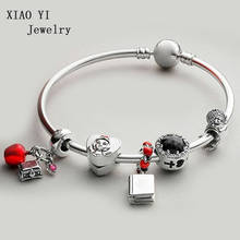 XIAOYI-pulsera colgante con forma de manzana y corazón para mujer, brazalete colgante con diseño de manzana y corazón, para boda, fiesta, 100%, s925, 797167 2024 - compra barato