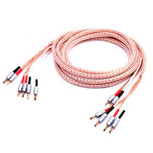 1 Cable de altavoz de alta calidad 12TC Hifi, cable con 2 enchufes Banana a 4 altavoces Banana Jack OCC, Cable biwire para altavoz 2024 - compra barato