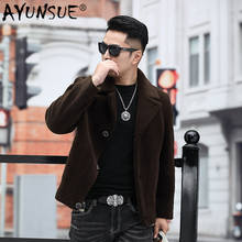 Ayunsure-abrigo de piel auténtica para hombre, Chaqueta corta de lana, esquiladora de ovejas, informal coreano, KJ3121 2020, otoño e invierno, 9807 2024 - compra barato