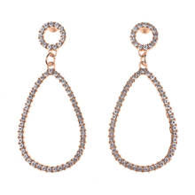 Elegant Geometric Big Circle Pendants Drop Earrings For Women Fashion Multi-color Crystal Wedding Party Dangle Earrings Woman 2024 - buy cheap