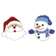 New Cute Merry Christmas Snowman Santa Brooch Pin For New Year Christmas Alloy Brooch Jewelry Best Gift For Friends Family 2024 - buy cheap