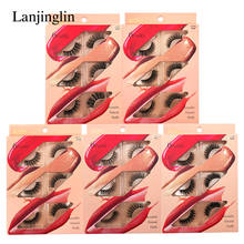LANJINGLIN 3/6 pairs natural thick false eyelash extension dramatic fluffy 3d mink lashes handmade faux cils makeup eyelashes 2024 - buy cheap