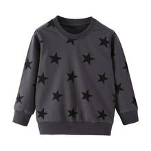 Crianças hoodies com estrelas impresso algodão meninos meninas outono primavera camisolas moda novo esporte topos crianças meninos roupas 2024 - compre barato