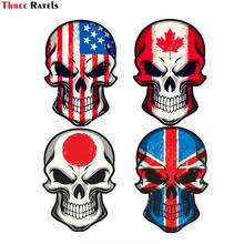 Three Ratels FTC-793# 12x17.4cm Japanese UK British US Canada National Flag Skull Vinyl Decal  Wall Decor  Bedroom Decor 2024 - buy cheap