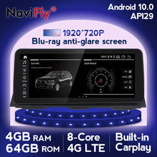 ¡2021Top! Reproductor multimedia con gps para coche, pantalla de 12,3 pulgadas, 4GB + 64GB, Carplay, 1920x720, Android 10,0, para BMW serie 5, F10/F11/520 (2011-2016), CIC/NBT 2024 - compra barato