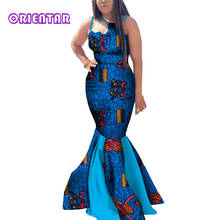 Women African Dress Batik Wax Print Bodycon Ankara Dresses Lady Off Shoulder Strap Evening Party Long Mermaid Dress WY3669 2024 - buy cheap