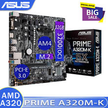 ASUS AMD PRIME A320M-K материнская плата Ryzen/7th поколение серии A/Athlon DDR4 32 Гб PCI-E 3,0 м. 2 настольных компьютеров AMD A320 материнская плата-Mãe AM4 2024 - купить недорого