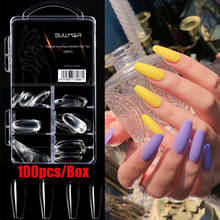 100Pcs/bag Long Ballerina Full Nail Tips Acrylic Press on Fake Nails Coffin Shape Professional False Nails DIY Salon Tools 2024 - buy cheap