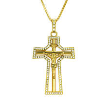 New Fashion Hip-Hop Men Clssic Jesus Christ Crucifix Pendant Necklace Gold Plated Charm Chain Jewelry Gift For Male Female 2024 - buy cheap