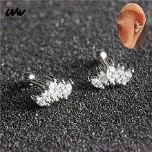 2pc Lovely Clear Crystal Stainless Steel Stud Earrings Helix Daith Tragus Piercing Body Jewelry Boho Women Accessories 2024 - buy cheap