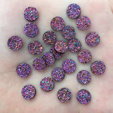 100pcs 8mm AB Resin Round Ore Gem Flat Back Rhinestone Buttons Appliques DIY Wedding Scrapbook Craft F557 2024 - buy cheap