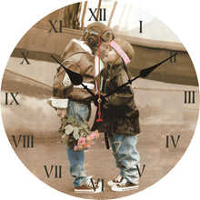 WONZOM-Reloj de pared redondo con números romanos para decoración del hogar y la Oficina, reloj de cartón de madera silencioso, moderno, envío directo 2024 - compra barato