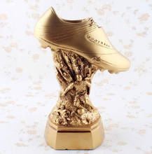 Modelo de trofeo de fútbol mundial, resina moderna, bota dorada, escultura, serie deportiva, artesanía, zapatillas doradas, decoración 2024 - compra barato