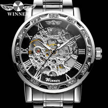 WINNER New Mechanical Men Wristwatch Military Sport Male Clock Top Brand Luxury Skeleton Silver Stainless Steel Man Watch 8012 2024 - buy cheap